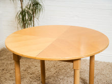 Load image into Gallery viewer, Blonde Vintage Dining Table with Leaf Round to Oval
