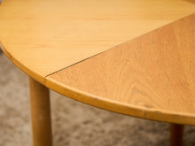 Load image into Gallery viewer, Blonde Vintage Dining Table with Leaf Round to Oval
