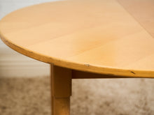 Load image into Gallery viewer, Blonde Vintage Dining Table with Leaf Round to Oval
