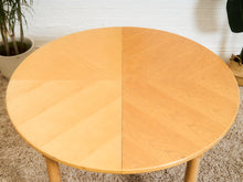 Load image into Gallery viewer, Blonde Vintage Dining Table with Leaf Round to Oval
