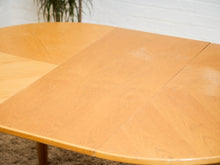 Load image into Gallery viewer, Blonde Vintage Dining Table with Leaf Round to Oval
