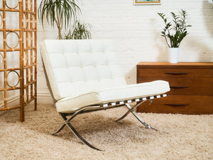 White Barcelona Style Chair
