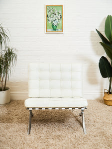 White Barcelona Style Chair
