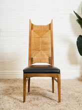 Load image into Gallery viewer, Rare Set of 4 Woven Mid Century Highback Dining chairs by Huntley
