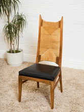 Load image into Gallery viewer, Rare Set of 4 Woven Mid Century Highback Dining chairs by Huntley
