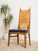Load image into Gallery viewer, Rare Set of 4 Woven Mid Century Highback Dining chairs by Huntley
