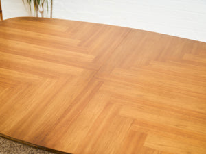 Sculptural Mid-Century Modern Dining Table with Wood Inlay