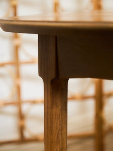 Sculptural Mid-Century Modern Dining Table with Wood Inlay