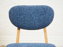 Load image into Gallery viewer, Set of 6 Mid-Century Modern Style Blonde Dining Chairs in Blue Orange Upholstery
