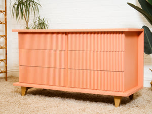 Salmon Pink 6 Drawer Dresser