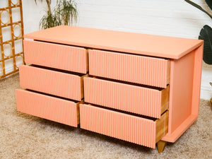 Salmon Pink 6 Drawer Dresser