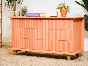 Salmon Pink 6 Drawer Dresser