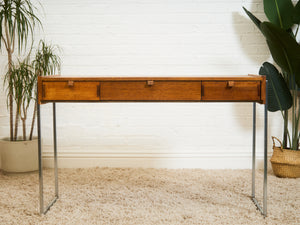 Teak 3 Drawer 1970’s Vintage Desk