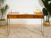 Load image into Gallery viewer, Teak 3 Drawer 1970’s Vintage Desk
