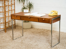Load image into Gallery viewer, Teak 3 Drawer 1970’s Vintage Desk
