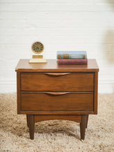 Load image into Gallery viewer, Sculpted Drawer Pull 2 Drawer Nightstand
