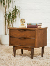 Load image into Gallery viewer, Sculpted Drawer Pull 2 Drawer Nightstand
