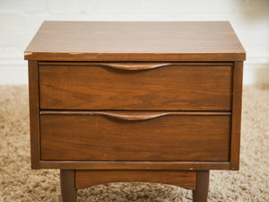 Sculpted Drawer Pull 2 Drawer Nightstand