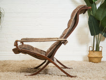 Load image into Gallery viewer, Norwegian Distressed Leather Lounge Chair
