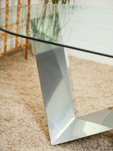 Load image into Gallery viewer, Italian Large Oval Table Cattellan Black Marble Steel and Crystal
