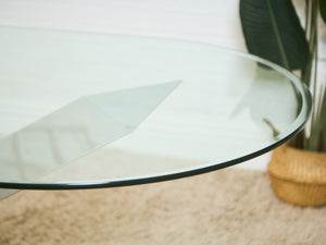 Italian Large Oval Table Cattellan Black Marble Steel and Crystal