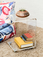 Load image into Gallery viewer, Lucite Side Table with Wheels
