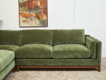 Load image into Gallery viewer, Lisette Sectional Left Facing bumper chaise in Olive Moss
