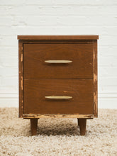 Load image into Gallery viewer, Double Drawer Rustic Nightstand
