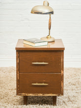 Load image into Gallery viewer, Double Drawer Rustic Nightstand
