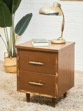 Load image into Gallery viewer, Double Drawer Rustic Nightstand
