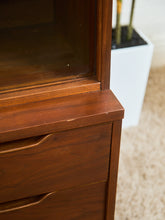Load image into Gallery viewer, Mid-Century Walnut Hutch with Open Shelving
