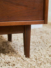 Load image into Gallery viewer, Mid-Century Walnut Hutch with Open Shelving
