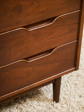 Load image into Gallery viewer, Mid-Century Walnut Hutch with Open Shelving
