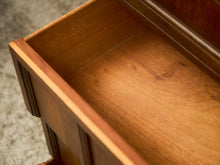 Load image into Gallery viewer, Mid-Century Walnut Highboy Dresser with Brass Pulls
