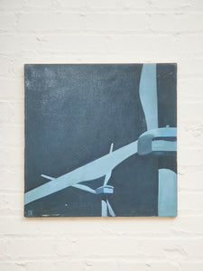 Modern Industrial Wind Turbine Painting Minimalist Energy Art