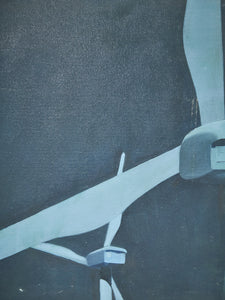 Modern Industrial Wind Turbine Painting Minimalist Energy Art