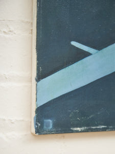 Modern Industrial Wind Turbine Painting Minimalist Energy Art