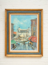 Load image into Gallery viewer, Rome Piazza Venezia Cityscape, Altare della Patria — Mid-Century Italian Oil Painting
