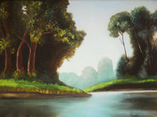 Load image into Gallery viewer, Framed River Landscape Oil Painting by Towski
