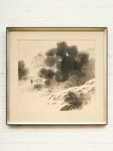 Load image into Gallery viewer, Chinese Mid Century Figures on a Mountain Path Framed Signed
