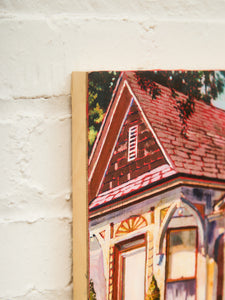 Charming Victorian House Painting Warm Architectural Street Scene