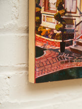 Load image into Gallery viewer, Charming Victorian House Painting Warm Architectural Street Scene
