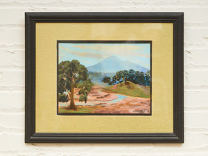 Golden Hillside California Landscape Framed
