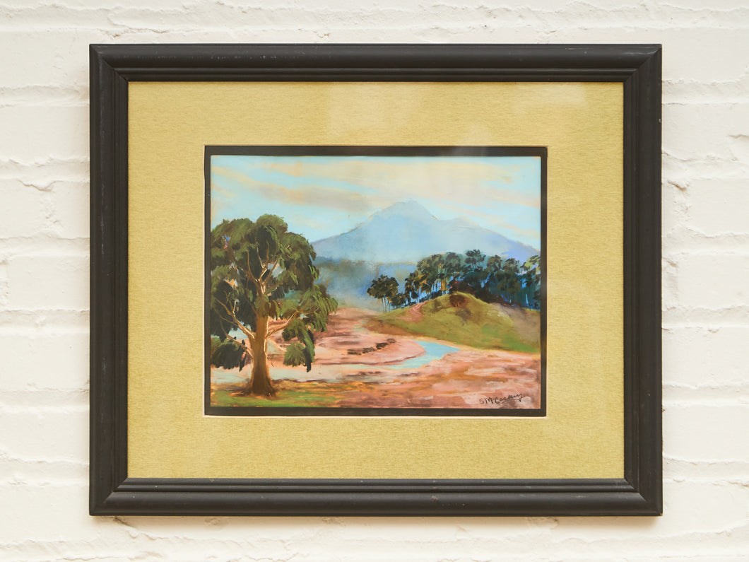 Golden Hillside California Landscape Framed