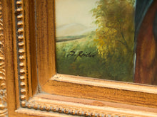 Load image into Gallery viewer, Antique Parrot Portrait Oil Painting Ornate Gilded Frame
