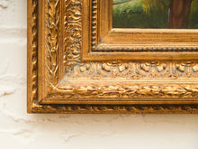 Load image into Gallery viewer, Antique Parrot Portrait Oil Painting Ornate Gilded Frame
