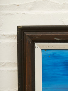 1970’s Sailboat Paintings in Blue Signed by E