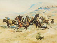 Load image into Gallery viewer, Western Art by Charles M. Russell with Thick wood Rustic Frame
