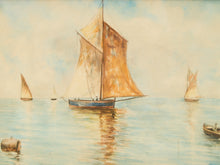 Load image into Gallery viewer, Gauche Sailboat Painting Signed
