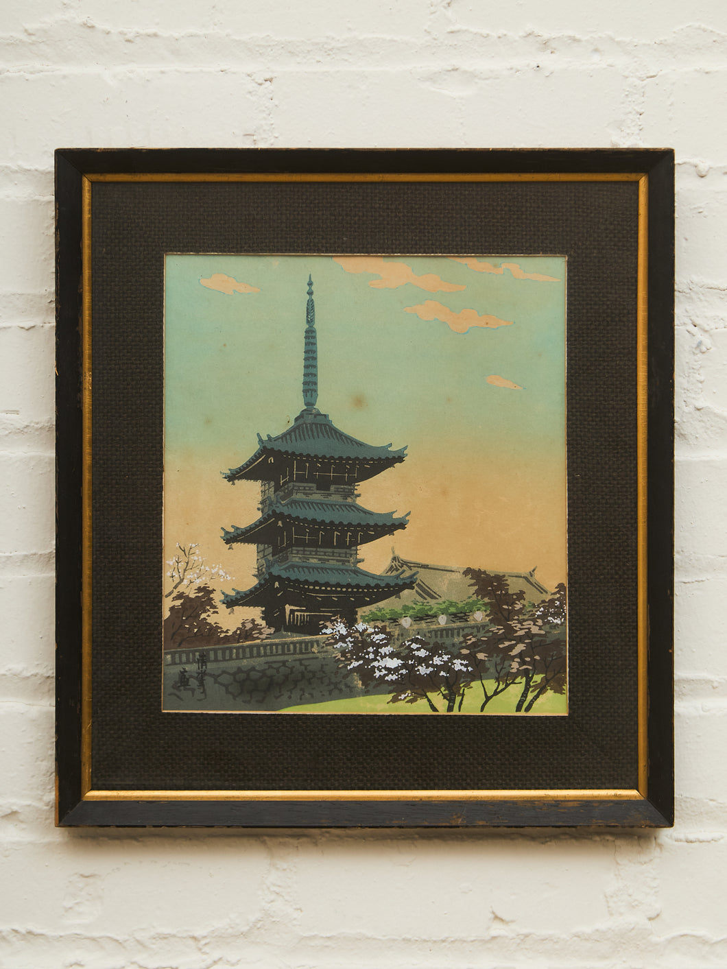 Vintage Japanese Woodblock print Framed